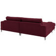 ECKSOFA  in Flachgewebe Rot  177/253 cm  - Rot/Schwarz, Design, Textil/Metall (177/253cm) - Dieter Knoll