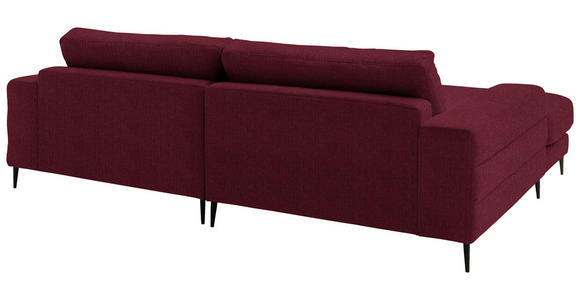 ECKSOFA  in Flachgewebe Rot  177/253 cm  - Rot/Schwarz, Design, Textil/Metall (177/253cm) - Dieter Knoll