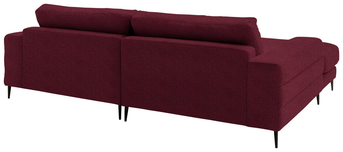 ECKSOFA in Flachgewebe Rot  177/253 cm  - Rot/Schwarz, Design, Textil/Metall (177/253cm) - Dieter Knoll