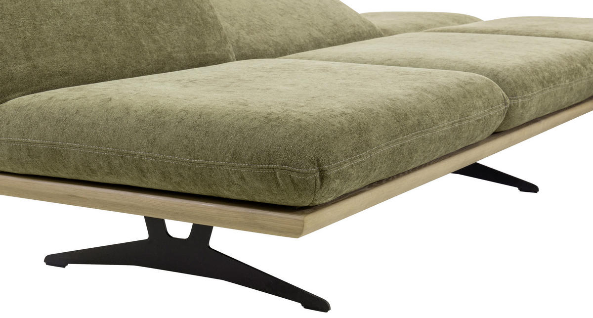 SCHLAFSOFA Grün, Eichefarben  - Eichefarben/Beige, Design, Holz/Textil (204/92/90cm) - Dieter Knoll