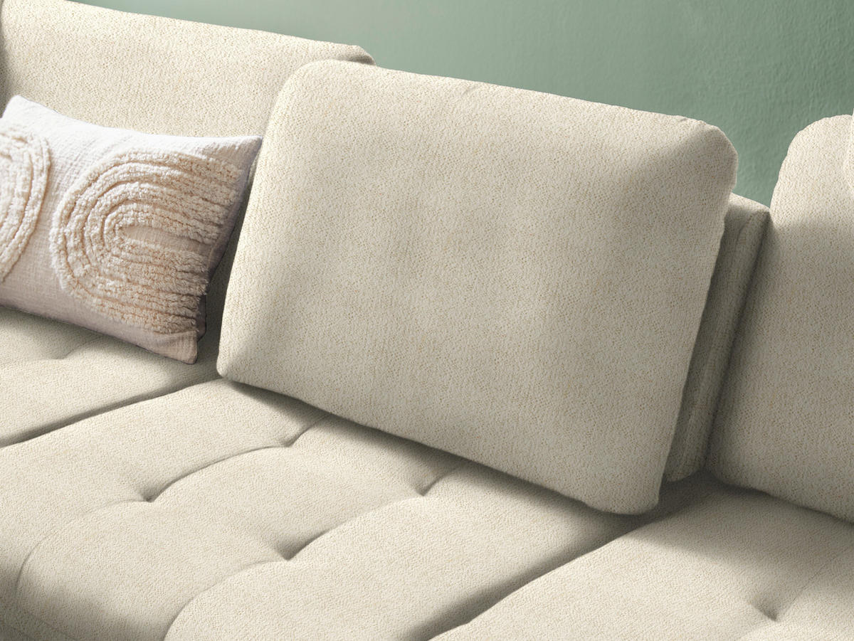 ECKSOFA in Struktur Creme  - Creme/Schwarz, Natur, Textil/Metall (233/288cm) - Valnatura