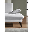 ECKSOFA in Chenille, Mikrofaser Hellgrau  157/299 cm  - Hellgrau/Schwarz, Design, Textil/Metall (157/299cm) - Dieter Knoll