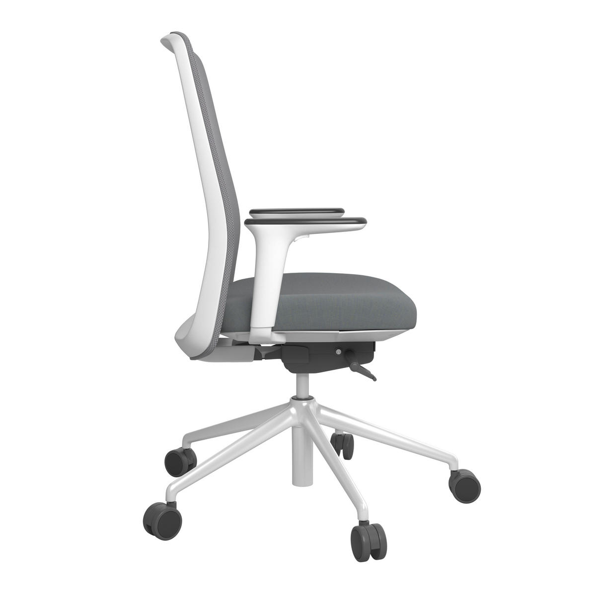 DREHSTUHL Grau, Weiß, Dunkelblau  - Weiß/Dunkelblau, MODERN, Kunststoff/Textil (70/103-115/70cm)