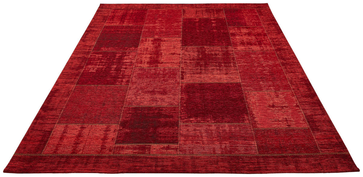 FLACHWEBETEPPICH 60/90 cm Dunkelrot  - Dunkelrot, Trend, Textil (60/90cm) - Novel