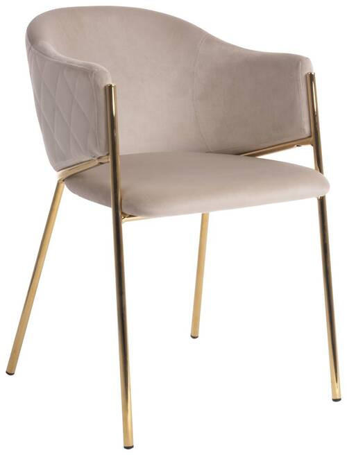 STOLIČKA S PODRÚČKAMI, zamat, zlatá, béžová - zlatá/béžová, Design, kov/textil (60/78/53,5cm) - Ambia Home