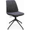 STUHL  in Aluminium Bouclé  - Lavagrau/Schwarz, Design, Textil/Metall (46/81,5-84,5/55cm) - Johann Jakob