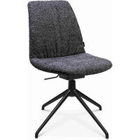 STUHL  in Aluminium Bouclé  - Lavagrau/Schwarz, Design, Textil/Metall (46/81,5-84,5/55cm) - Johann Jakob