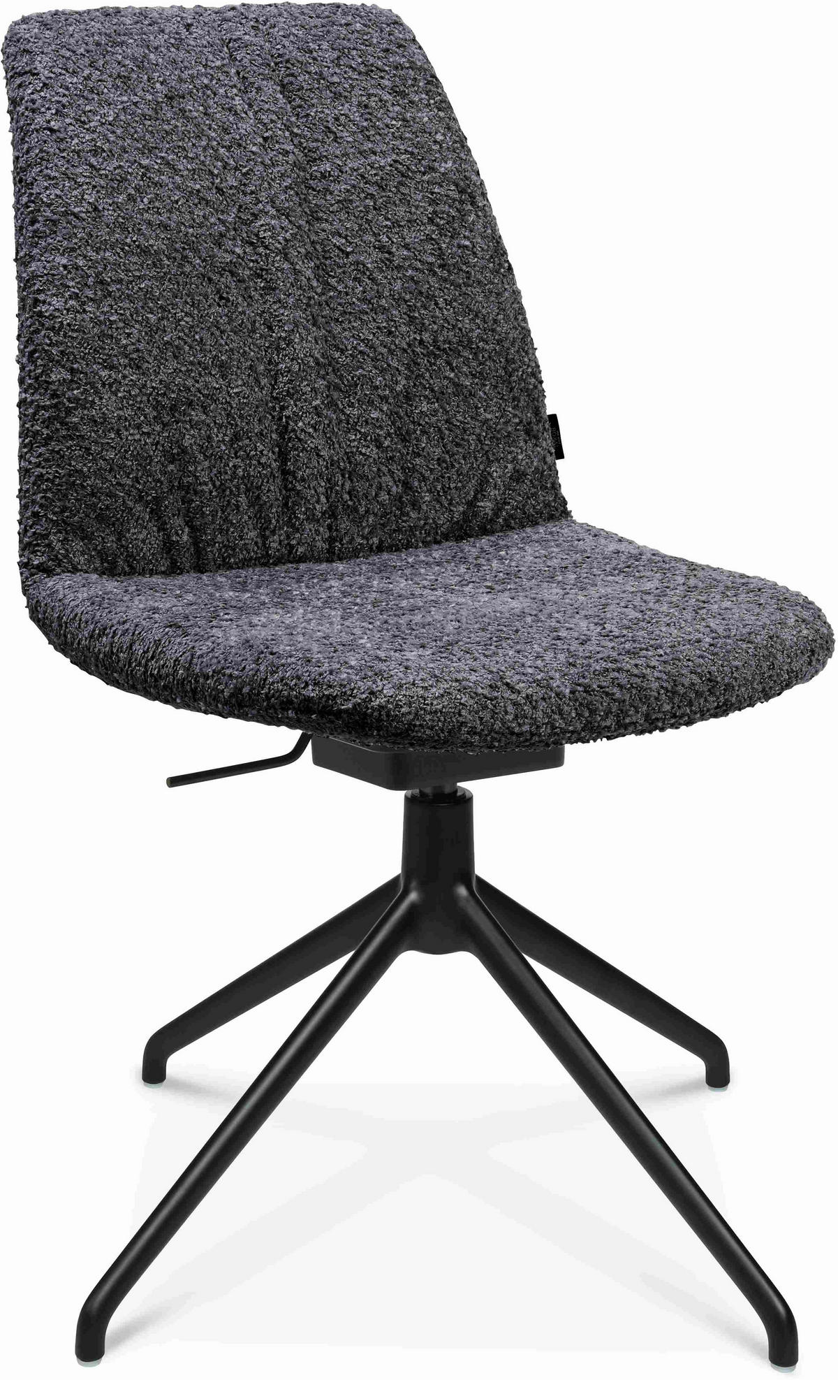 STUHL  in Aluminium Bouclé  - Lavagrau/Schwarz, Design, Textil/Metall (46/81,5-84,5/55cm) - Johann Jakob