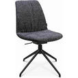 STUHL  in Aluminium Bouclé Metall, Textil  - Lavagrau/Schwarz, Design, Textil/Metall (46/81,5-84,5/55cm) - Johann Jakob