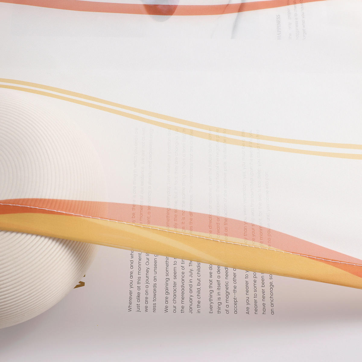 KURZGARDINE   120/45 cm   - Orange/Weiß, Basics, Textil (120/45cm)