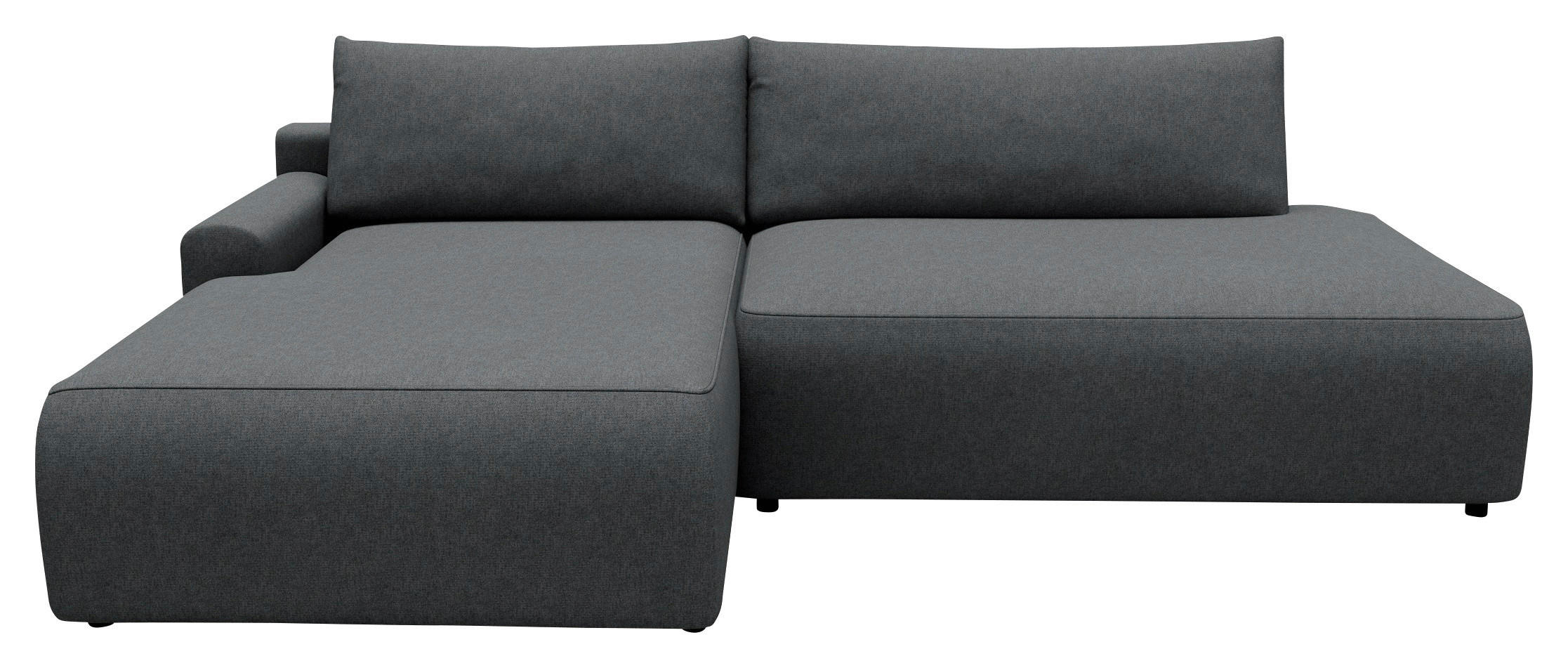 ECKSCHLAFSOFA in Struktur Graphitfarben - Schwarz/Graphitfarben, Modern, Kunststoff/Textil (167/253cm) - Trendmanufaktur