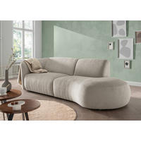 ECKSOFA Mikrofaser Taupe  - Taupe/Schwarz, Modern, Kunststoff/Textil (238/107cm) - Livetastic
