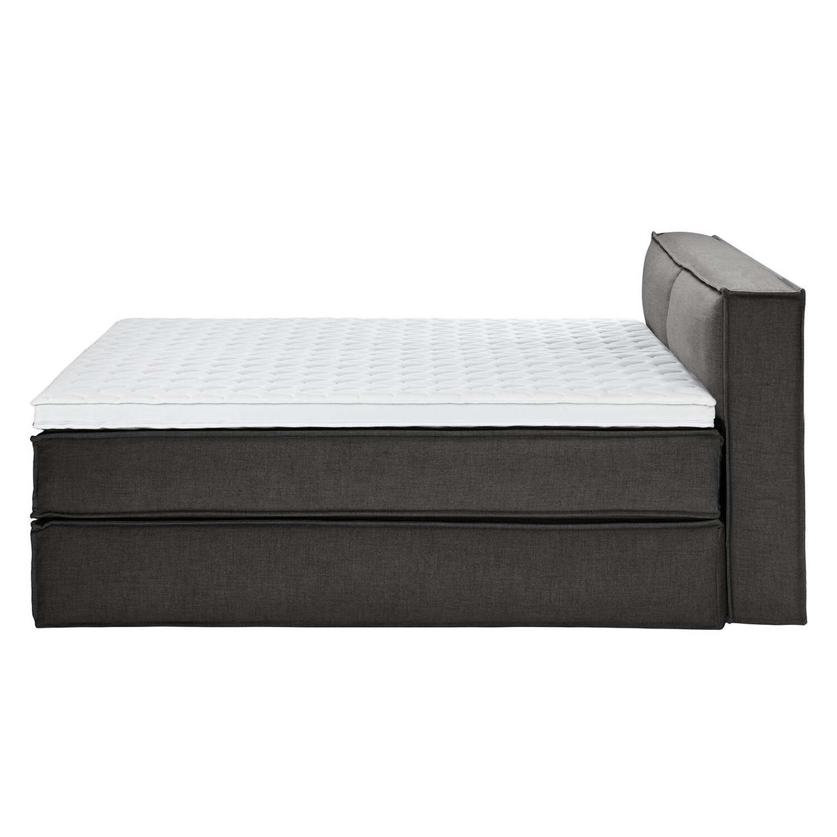 BOXSPRINGBETT 200/220 cm  in Anthrazit  - Anthrazit/Schwarz, Design, Textil (200/220cm) - home24