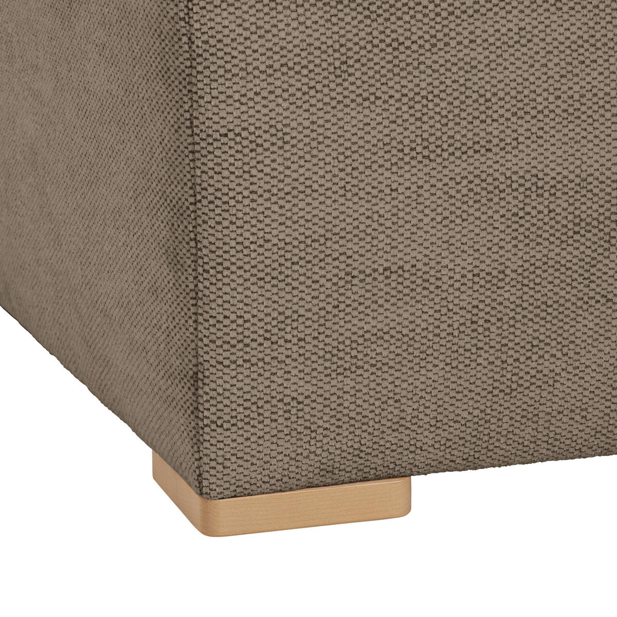 WOHNLANDSCHAFT in Flachgewebe Braun  - Buchefarben/Schwarz, Konventionell, Holz/Kunststoff (283/371/208cm) - Livetastic