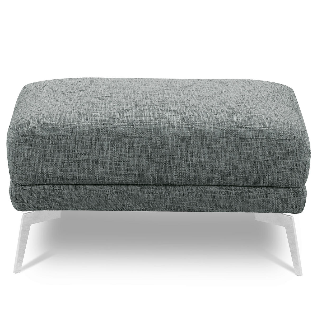 HOCKER SPRING Webstoff Anthrazit  - Chromfarben/Anthrazit, Design, Textil/Metall (96/45/80cm) - P & B