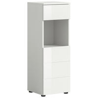 MIDISCHRANK 38/106/34 cm  - Weiß Hochglanz/Schwarz, MODERN, Holzwerkstoff (38/106/34cm) - MID.YOU