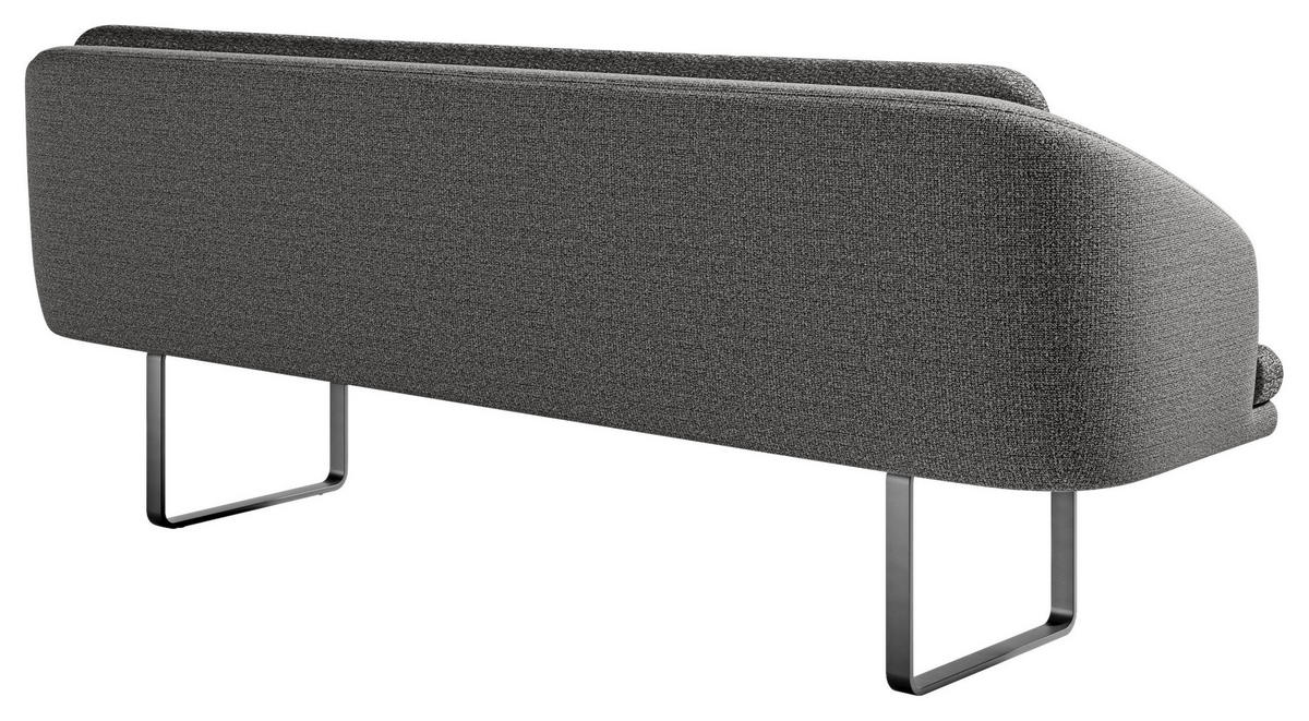 SITZBANK 255/89/68 cm Flachgewebe Anthrazit Metall  - Anthrazit/Schwarz, Design, Textil/Metall (255/89/68cm) - Dieter Knoll