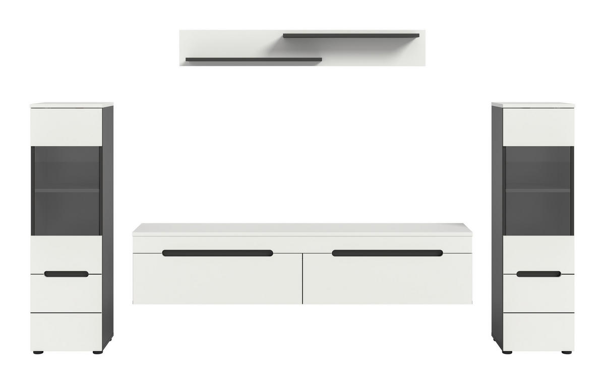 OBÝVACIA STENA biela - čierna/biela, Design, kompozitné drevo/plast (272/141/33cm) - Livetastic