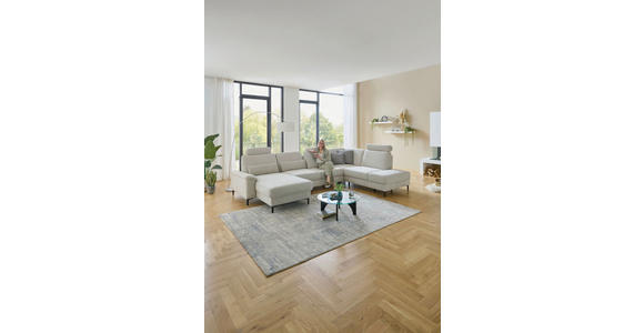 WOHNLANDSCHAFT Dieter Knoll Greige Chenille  - Greige/Schwarz, Design, Textil/Metall (175/349/235cm) - Dieter Knoll