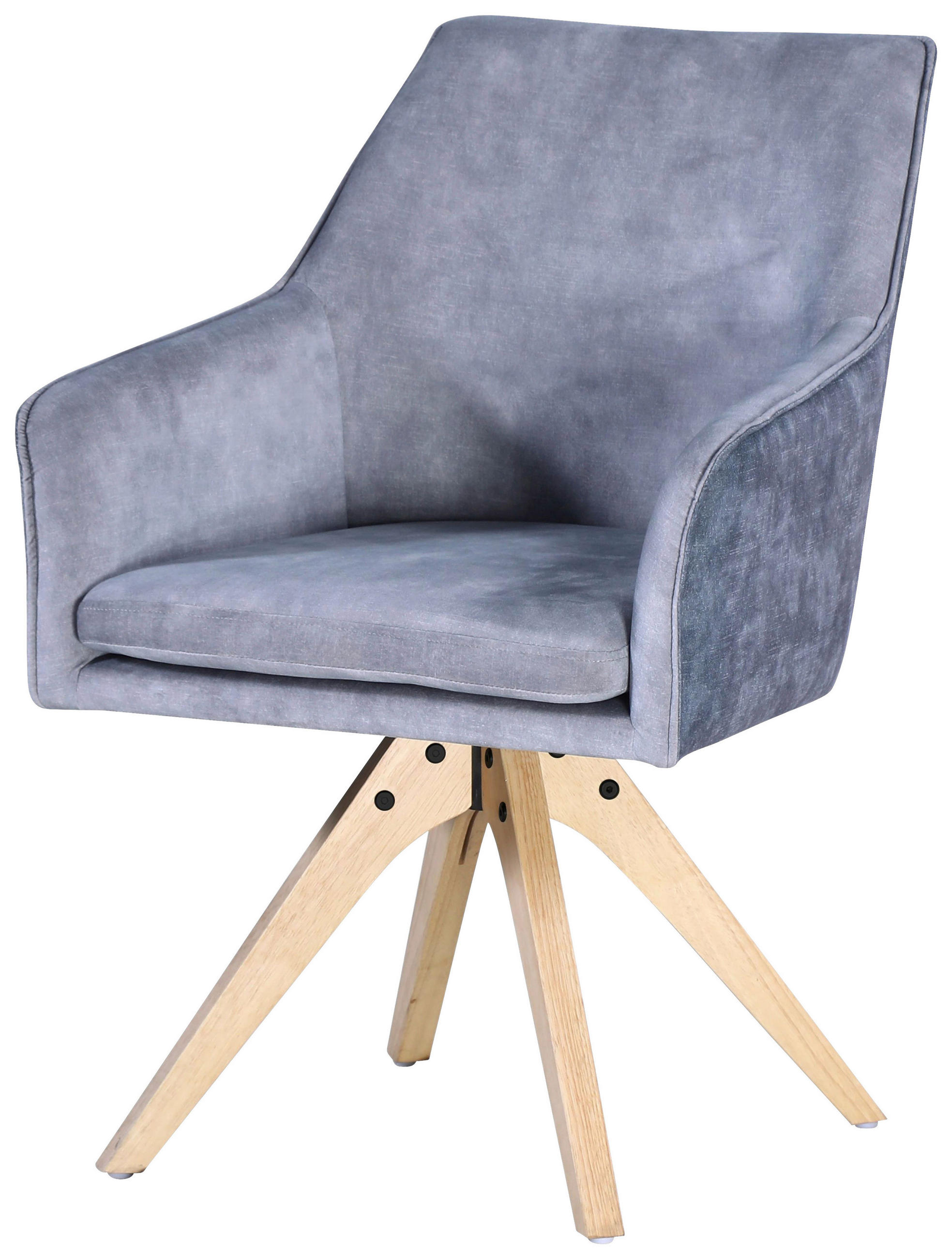 Vierfußstuhl Lisa Hellgrau Echtholz Beine