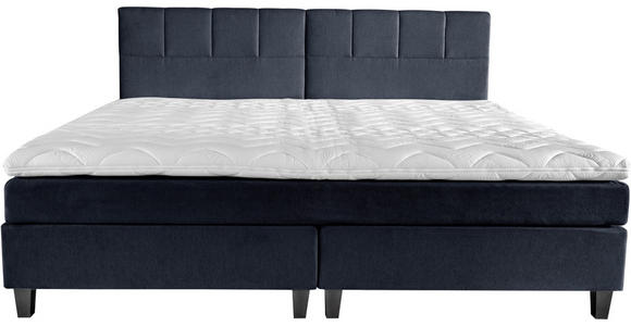 BOXSPRINGBETT 240/200 cm in Dunkelblau - Wengefarben/Dunkelblau, Trend, Holz/Textil (240/200cm) - Esposa