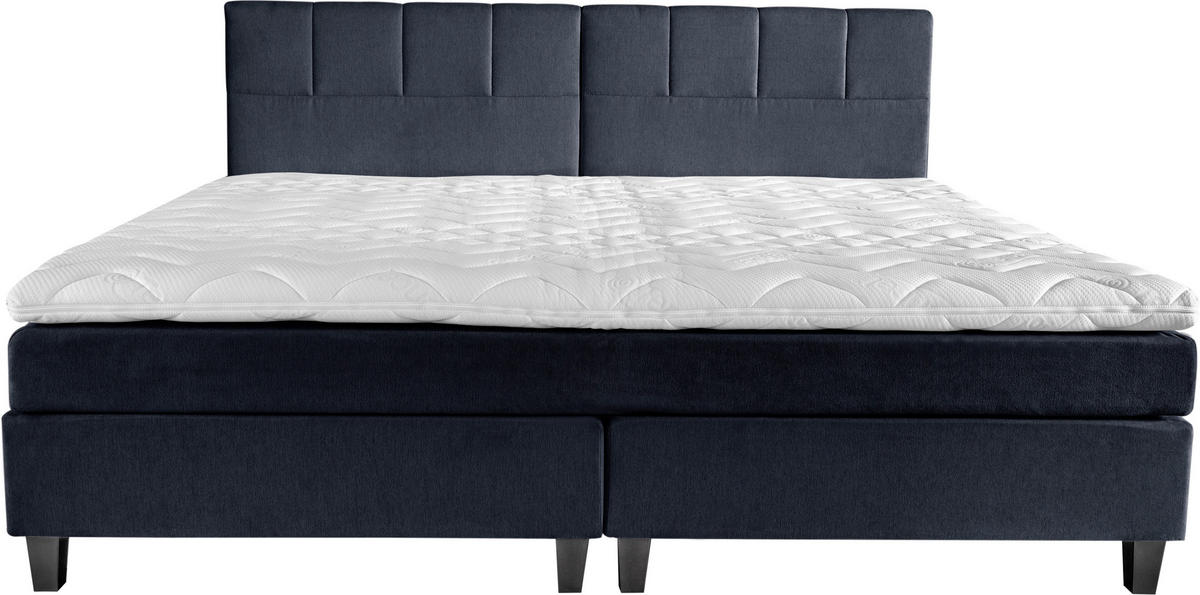 BOXSPRINGBETT 240/200 cm  in Dunkelblau  - Wengefarben/Dunkelblau, Trend, Holz/Textil (240/200cm) - Esposa