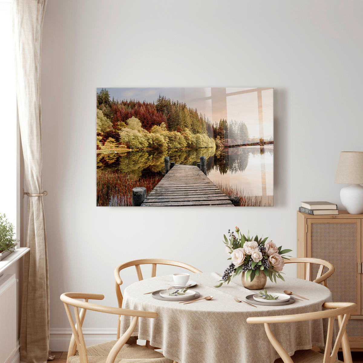 GLASBILD Landschaft & Natur 120/80 cm  - Multicolor, Basics, Glas/Papier (120/80cm)