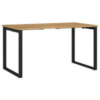 SCHREIBTISCH 140/80/75 cm Schwarz, Eichefarben in verschiedenen Holz-Dekoren erhältlich, justierbare Füße  - Eichefarben/Schwarz, MODERN, Holzwerkstoff/Metall (140/80/75cm) - Novel
