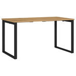 SCHREIBTISCH 140/80/75 cm Schwarz, Eichefarben in verschiedenen Holz-Dekoren erhältlich, justierbare Füße  - Eichefarben/Schwarz, MODERN, Holzwerkstoff/Metall (140/80/75cm) - Novel