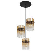 ZÁVĚSNÉ SVÍTIDLO, 47/140 cm  - jantarové barvy/černá, Basics, kov/plast (47/140cm) - Globo
