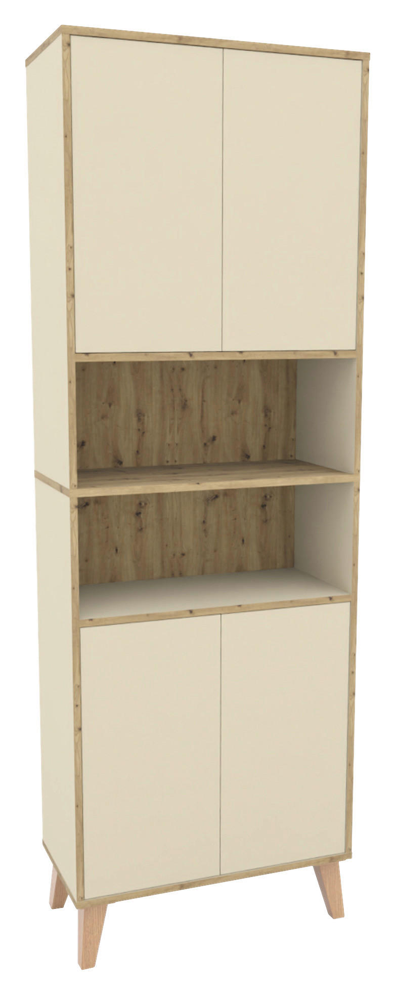 HOCHSCHRANK 66/195/32,5 cm  - Champagner/Eiche Artisan, MODERN, Holzwerkstoff/Kunststoff (66/195/32,5cm) - MID.YOU