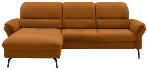 ECKSOFA in Flachgewebe Currygelb  181/260 cm  - Currygelb/Schwarz, KONVENTIONELL, Textil/Metall (181/260cm) - Beldomo Speed