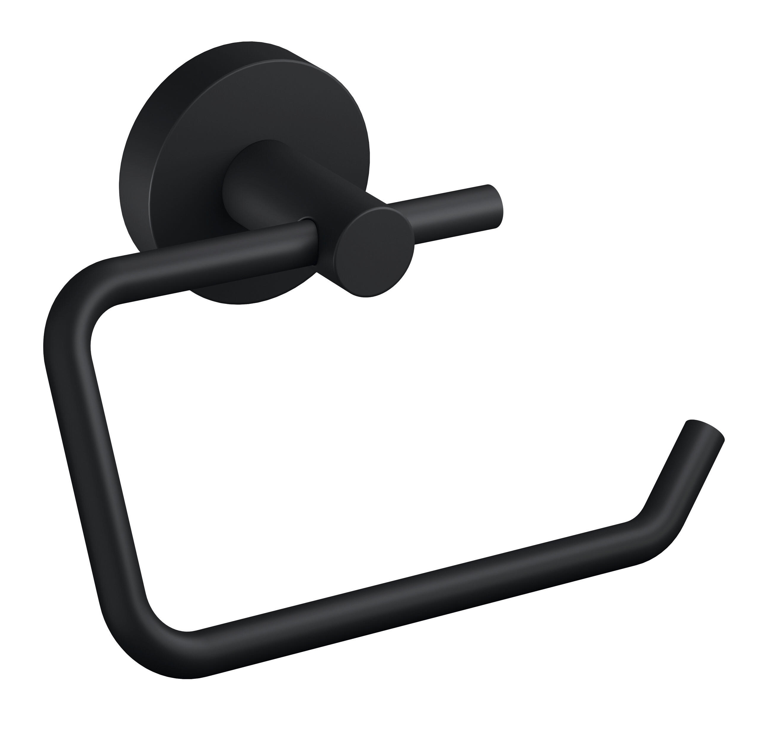 TOILETTENPAPIERHALTER - Schwarz, Basics, Metall (9,9/5,3/14cm) - Tesa