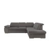 ECKSOFA in Cord Grau  - Chromfarben/Grau, Design, Textil/Metall (283/228cm) - Livetastic