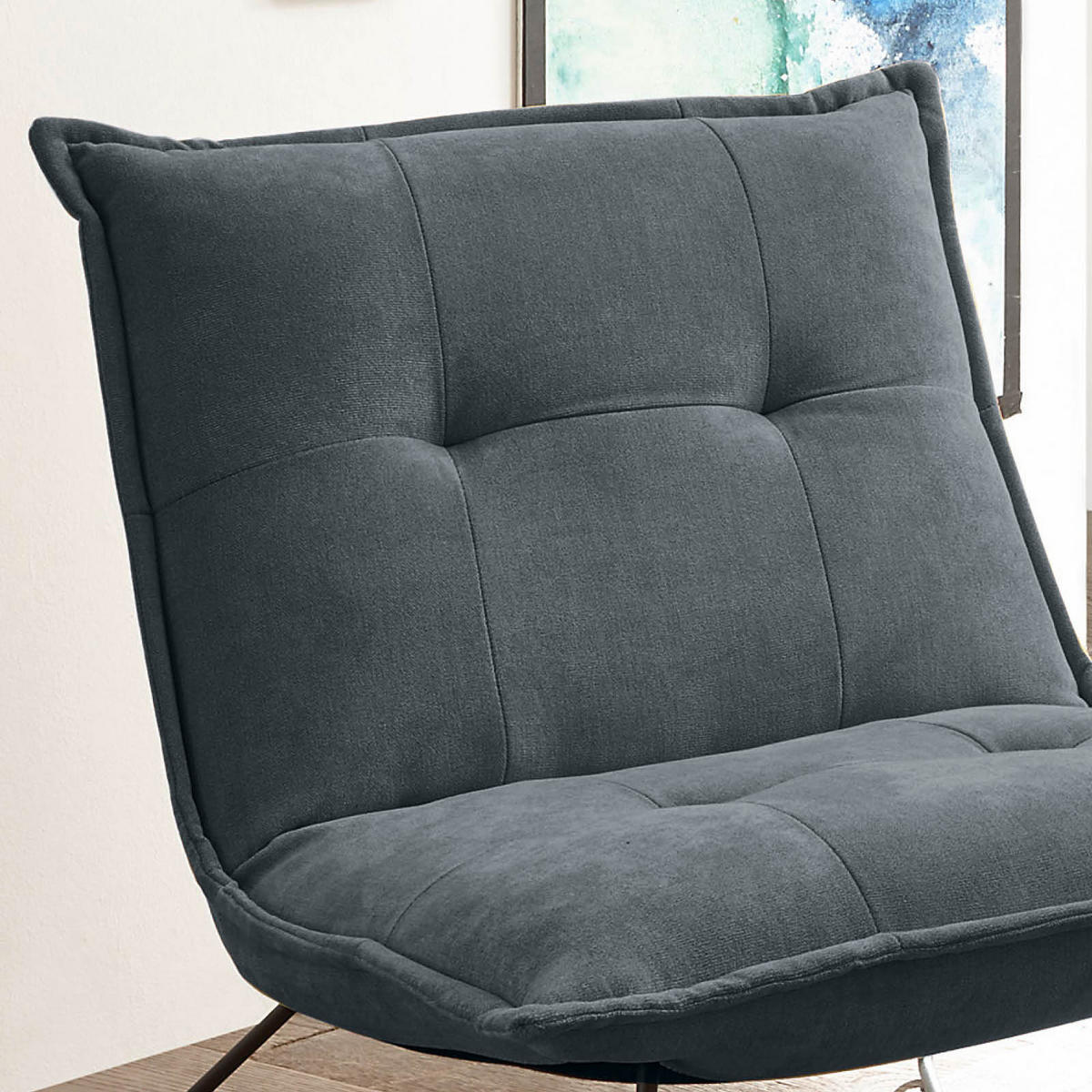 FOTELJA metal, tekstil  antracit   - crna/antracit, Basics, metal/tekstil (69/76/86cm) - MID.YOU