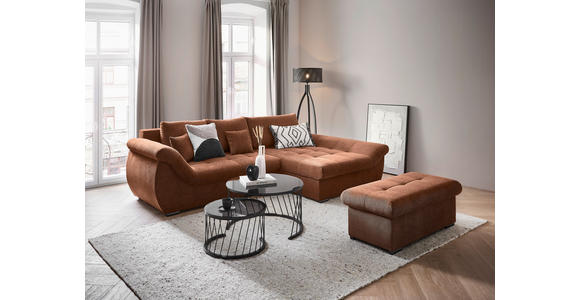 ECKSOFA Haselnussfarben Flachgewebe - Schwarz/Haselnussfarben, Design, Kunststoff/Textil (278/175cm) - Xora