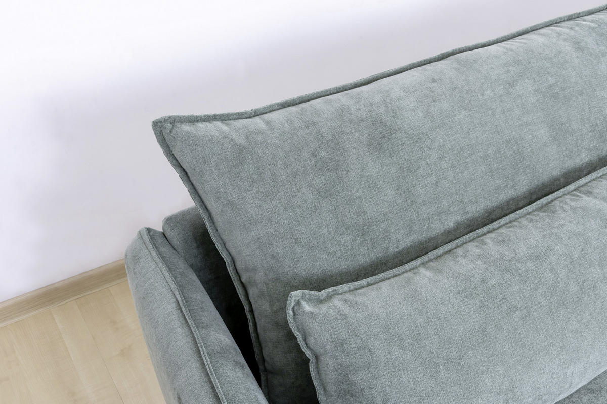ECKSOFA Anthrazit Webstoff  - Anthrazit/Schwarz, Design, Textil/Metall (165/338cm) - Livetastic