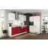 ECKKÜCHE E-Geräte, Soft-Close-System, Spüle - Rot/Weiß, Design (240+120cm) - Stylife