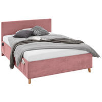 POLSTERBETT 140/200 cm  in Rosa  - Eichefarben/Rosa, Konventionell, Holz/Textil (140/200cm) - Stylife