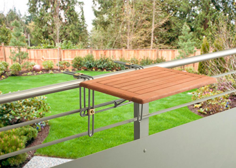 BALKONHÄNGETISCH Holz, Metall Naturfarben  - Naturfarben, KONVENTIONELL, Holz/Metall (60/40/1cm) - Gardenson