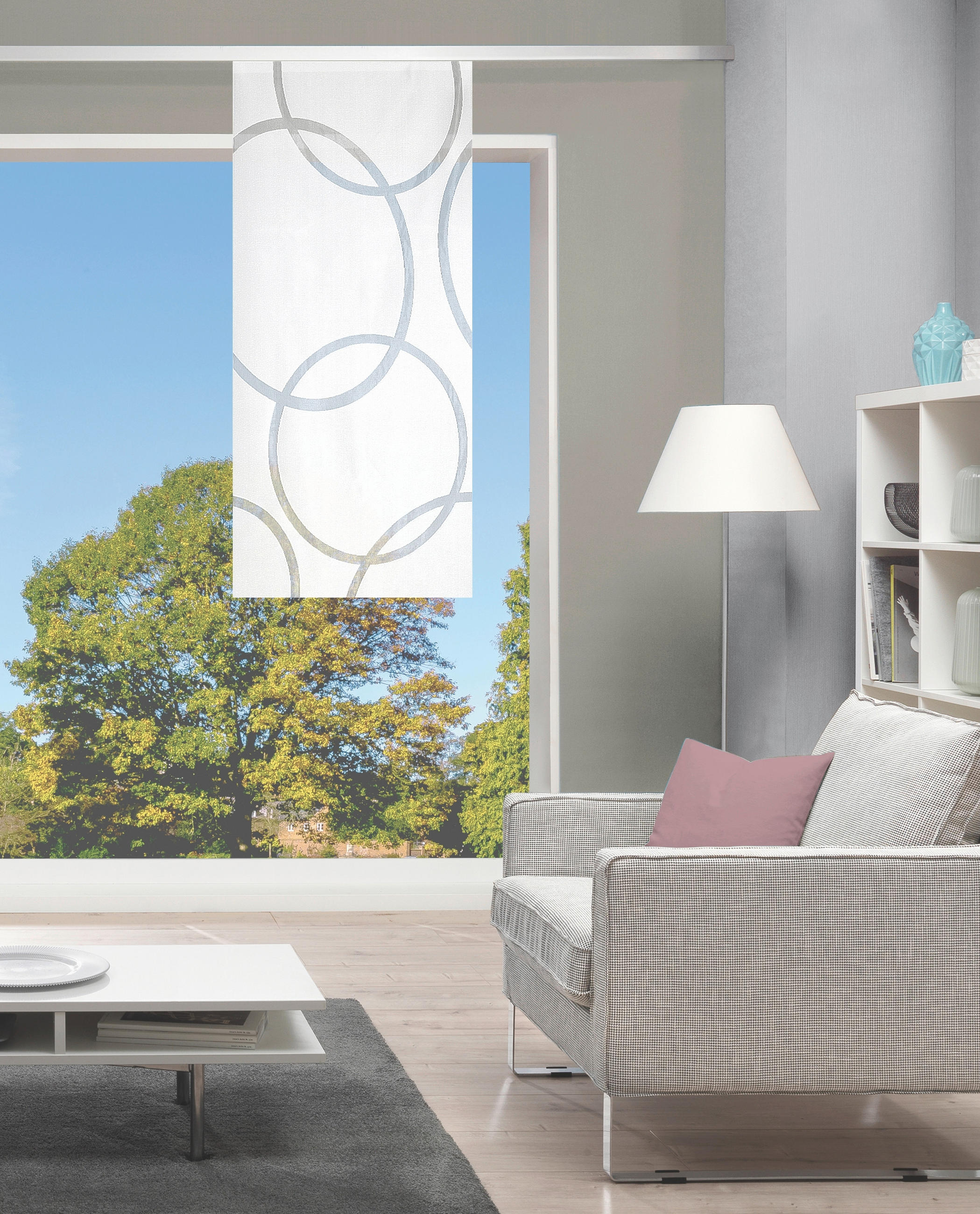 FLÄCHENVORHANG   blickdicht   57/145 cm  - Weiß, Basics, Textil (57/145cm)