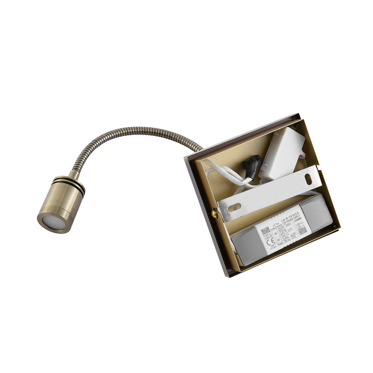 LED-WANDLEUCHTE - Bronzefarben, Konventionell, Kunststoff/Metall (11/11/35cm) - Novel