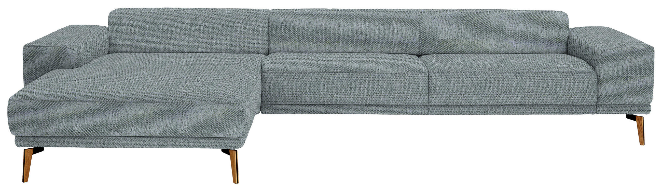 ECKSOFA in Flachgewebe Blaugrau  193/334 cm  - Wildeiche/Blaugrau, Design, Holz/Textil (193/334cm) - Niels Andersson