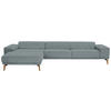ECKSOFA  in Flachgewebe Blaugrau  193/334 cm  - Wildeiche/Blaugrau, Design, Holz/Textil (193/334cm) - Niels Andersson
