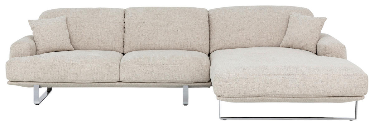 ECKSOFA in Webstoff Champagner  - Champagner, Design, Textil/Metall (304/184cm) - Dieter Knoll