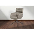 ARMLEHNSTUHL  Stoffauswahl, Sitzfläche 360° drehbar, automatische Rückholfunktion Webstoff  Grau  - Schwarz/Grau, Design, Textil/Metall (62/92/66cm) - Dieter Knoll
