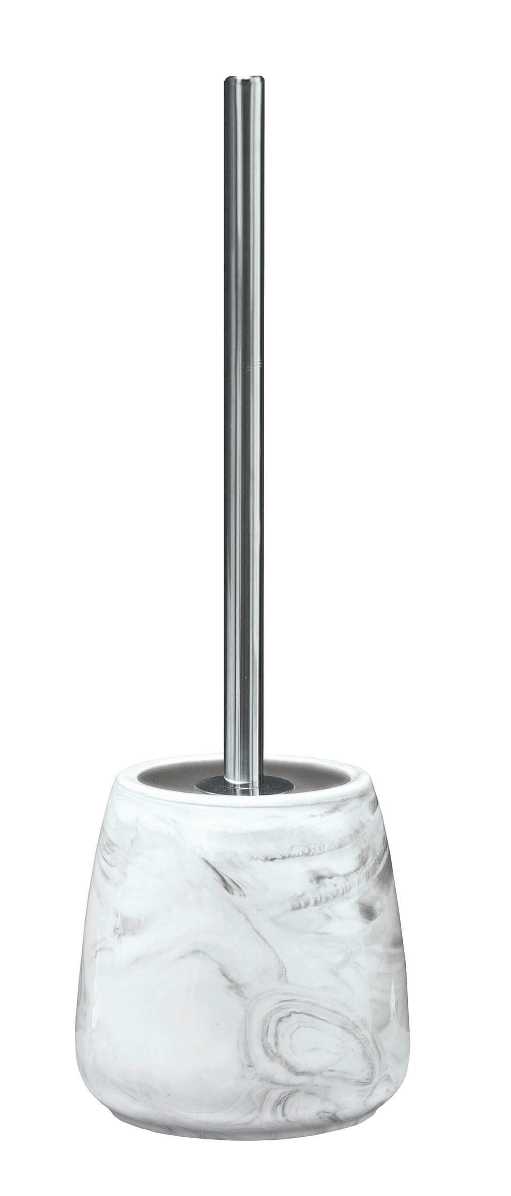 GARNITURA TOALETNE ČETKE  bijela  keramika  MARBLE  - bijela/boje kroma, Basics, plastika/keramika (13,5/41,5cm) - Kleine Wolke