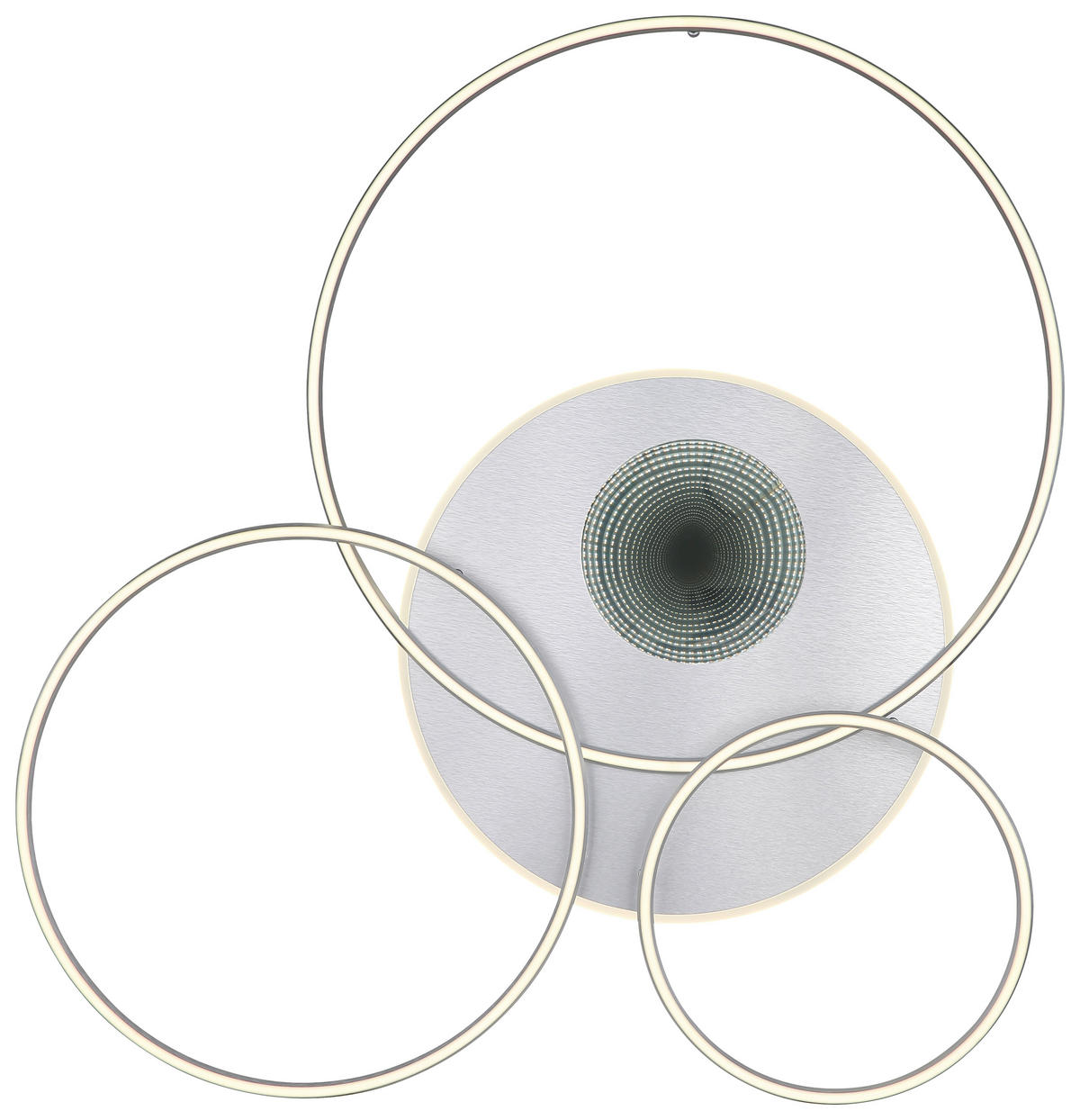 LED-DECKENLEUCHTE 126,4/105,3/13 cm   - Silberfarben/Weiß, Design, Kunststoff/Metall (126,4/105,3/13cm) - Globo