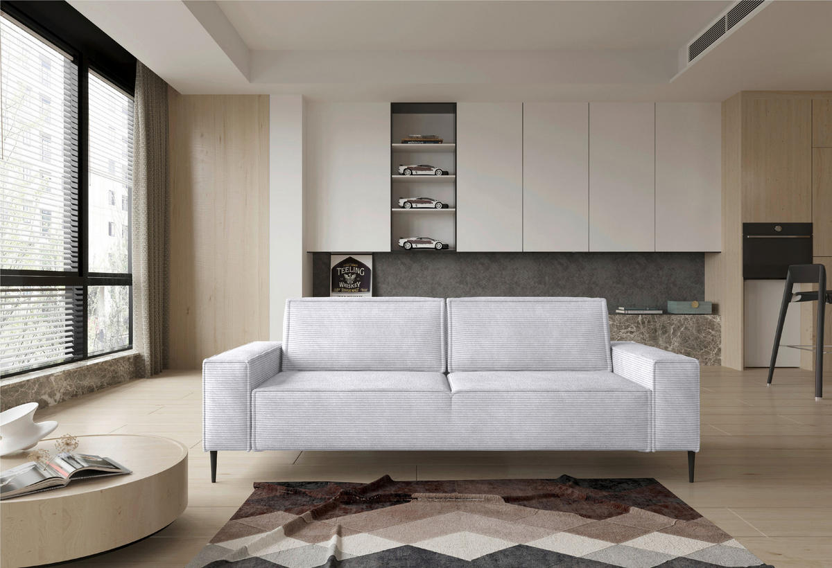 KANAPÉÁGY textil ekrü  - fekete/ekrü, Design, textil/fém (240/89/103cm) - Ti'me