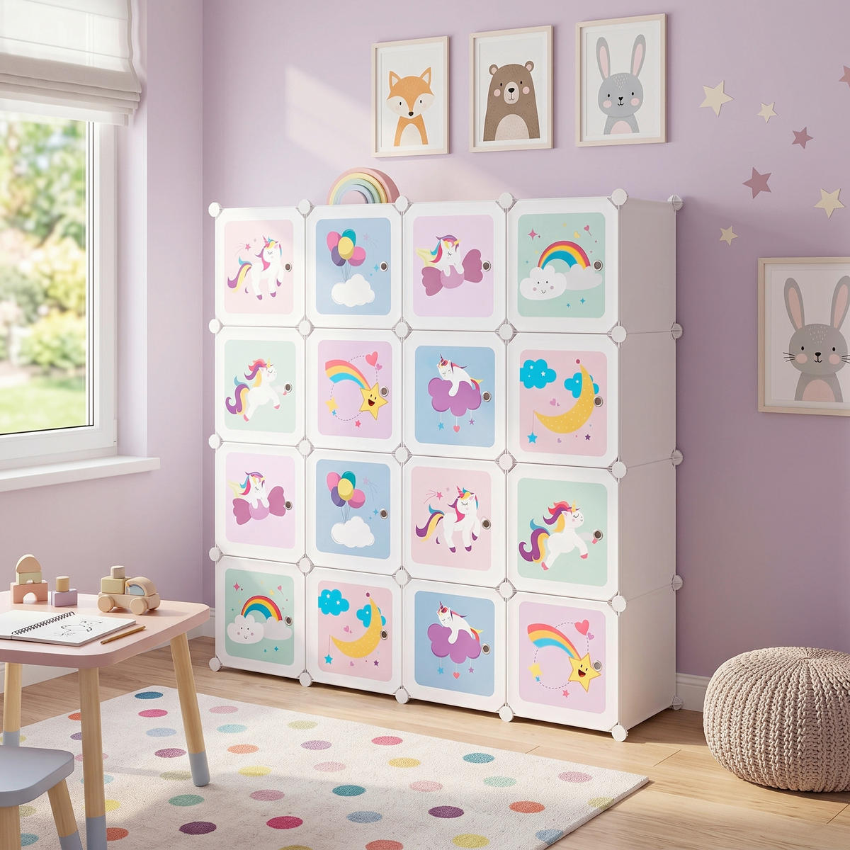 KINDERREGAL Weiß  - Weiß, Basics, Kunststoff/Metall (123/123/31cm)